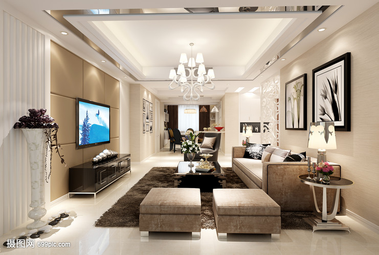 現(xiàn)代簡(jiǎn)約風(fēng)客廳室內(nèi)效果圖與家具設(shè)計(jì)